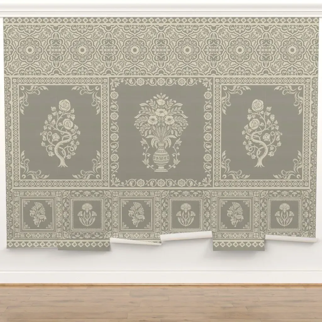 Amer Garden Peel and Stick Wall Mural - Stone Grey product