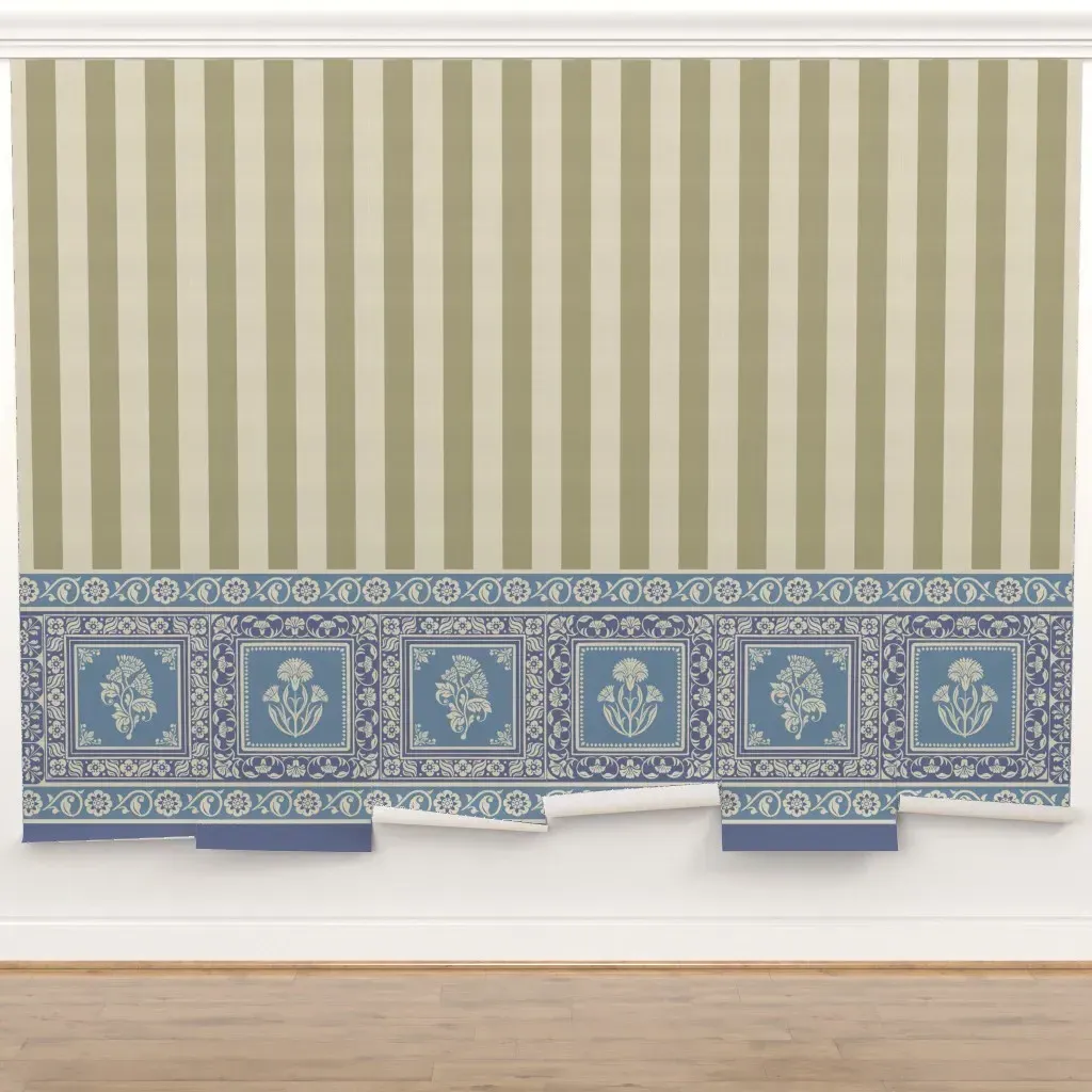 Amer Stripes Peel and Stick Wall Mural - Beige, Green product