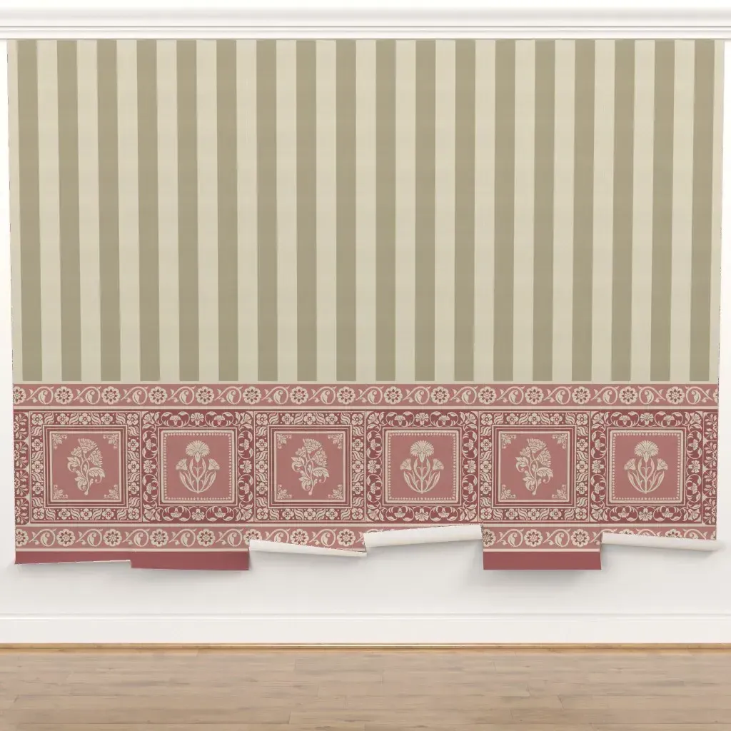 Amer Stripes Peel and Stick Wall Mural - Beige, Pink product