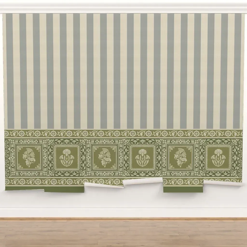 Amer Stripes Peel and Stick Wall Mural - Grey, Green product