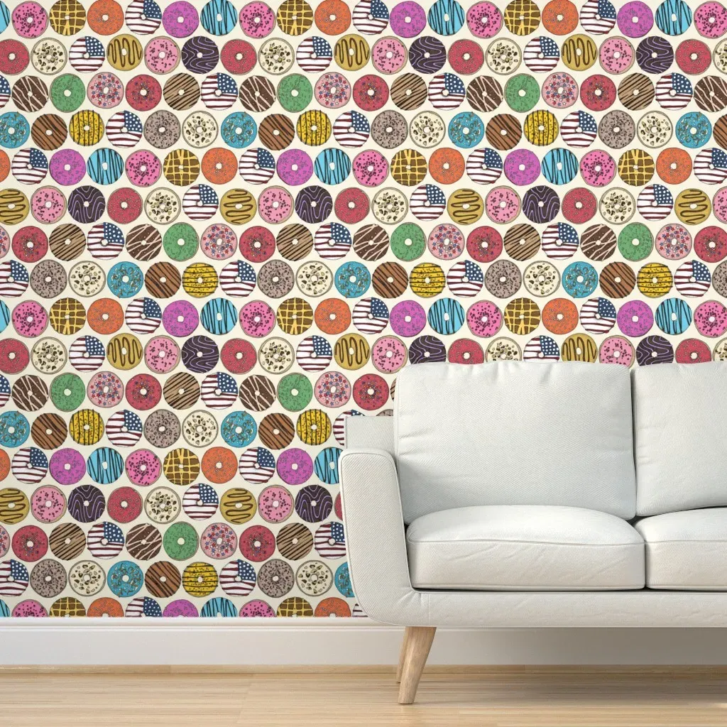 American Donuts Pearl Peel and Stick Wallpaper - Cream product