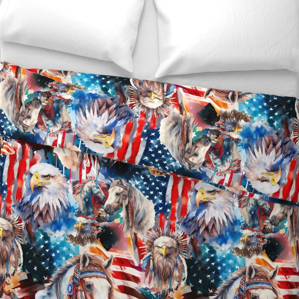 American Heroes Duvet Cover - Red alternate view