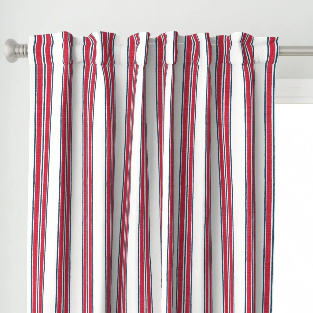 Americana Anderson Stripe Curtain Panel - Red alternate view