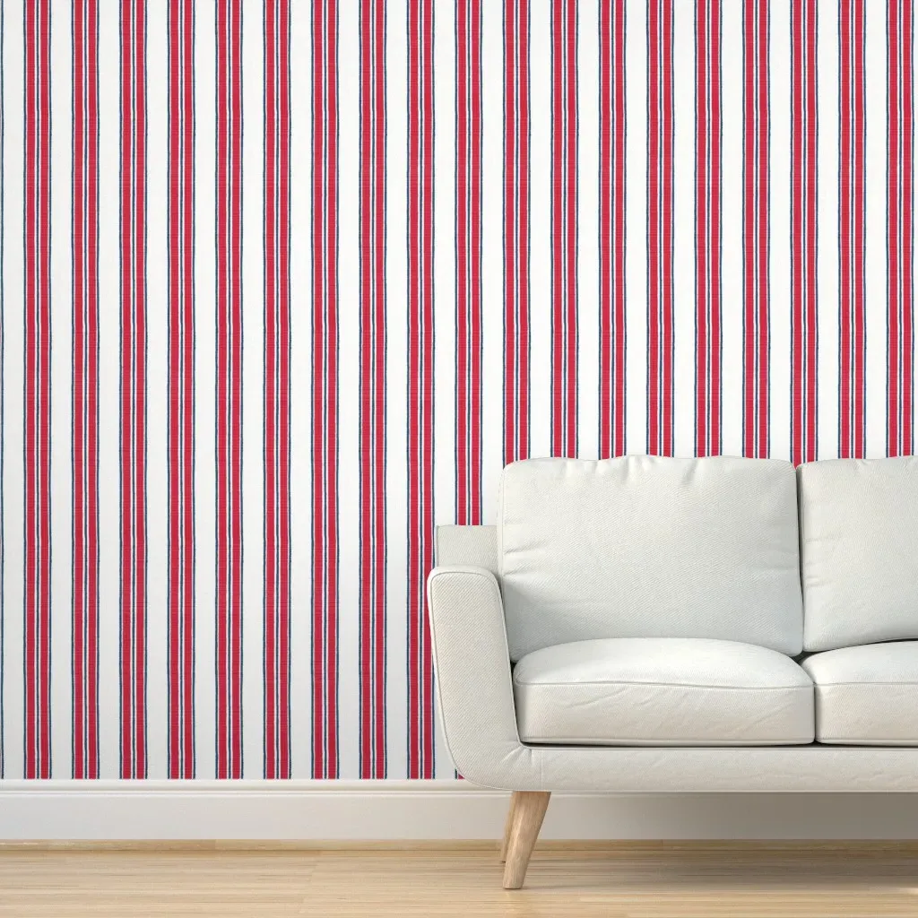 Americana Anderson Stripe Peel and Stick Wallpaper - Red product