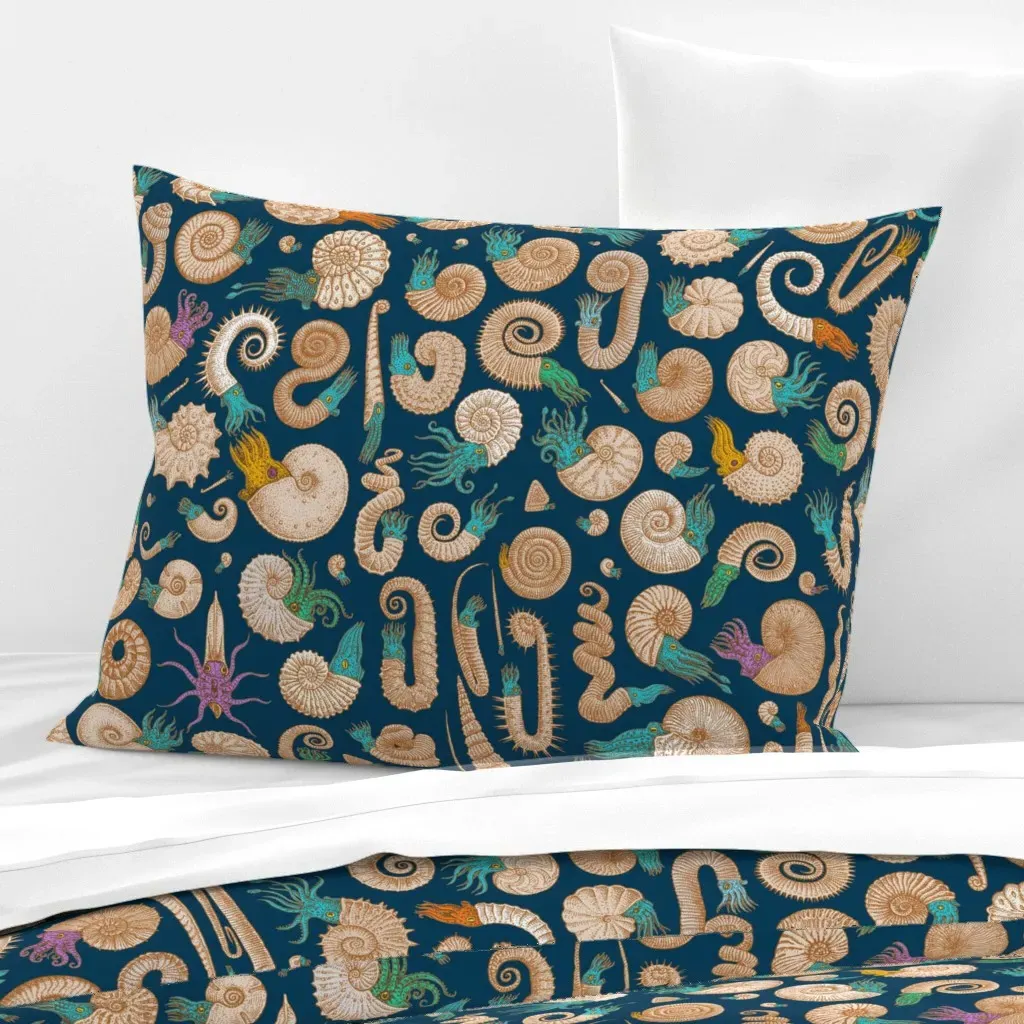 Ammonites Party Colors Standard Knife Edge Cushion - Beige, Cotton Sateen product