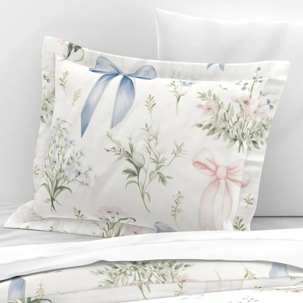 Among The Bluebells Standard Flanged Cushion Cover - Light Blue, Cotton Sateen product