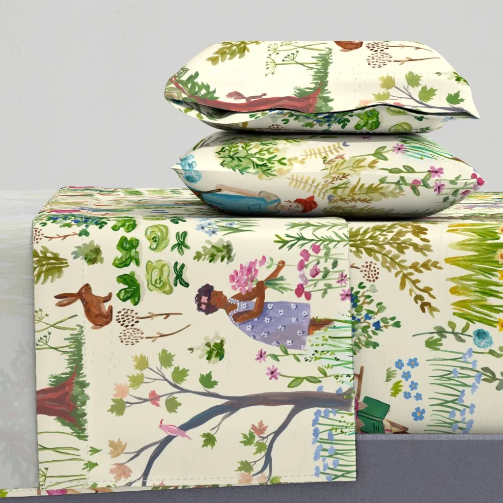 An Afternoon In The Garden King Size Sheet Set - Green product