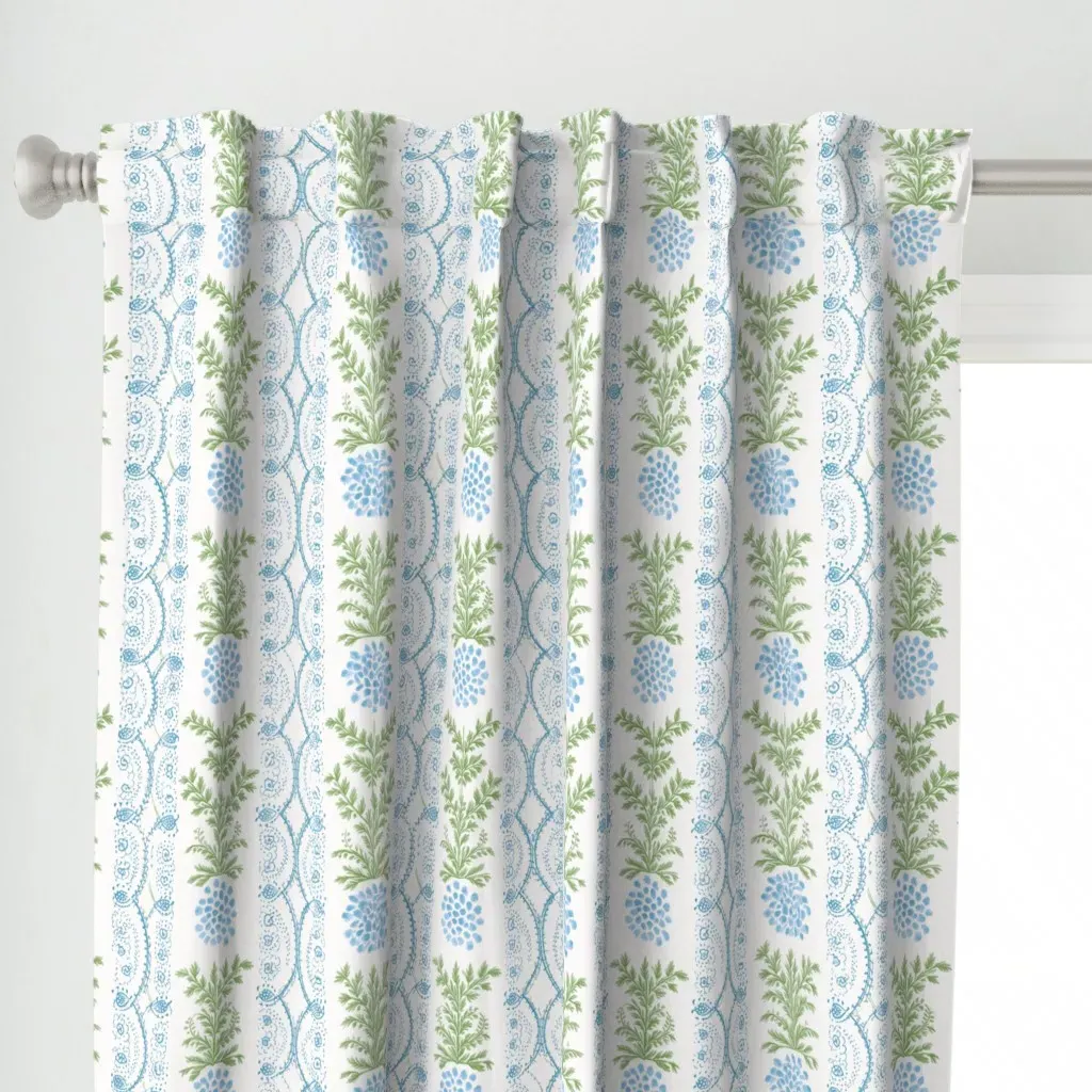 Ananas Enchante Sky Curtain Panel - Blue alternate view