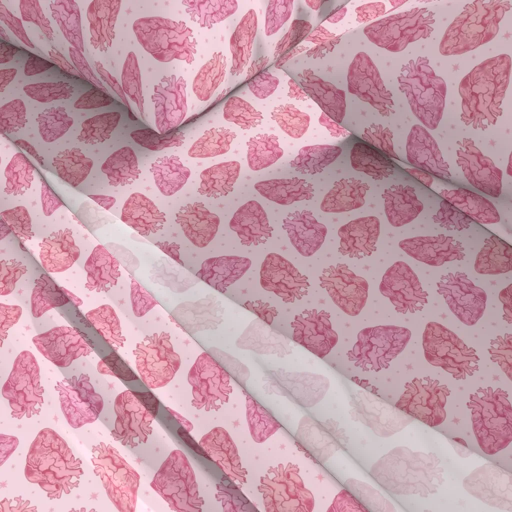 Anatomical Hearts Scatter Twin Sheet Set - Pastel Pink alternate view