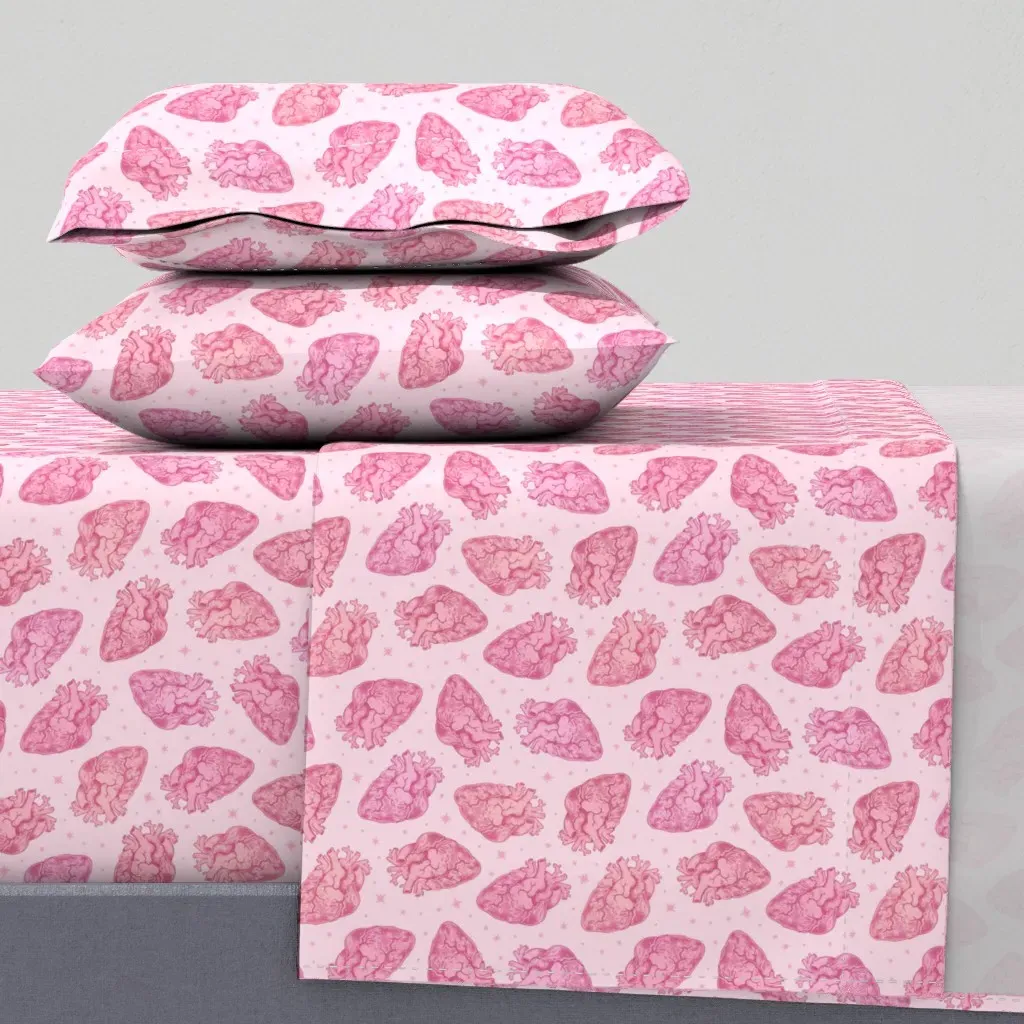 Anatomical Hearts Scatter Twin Sheet Set - Pastel Pink product