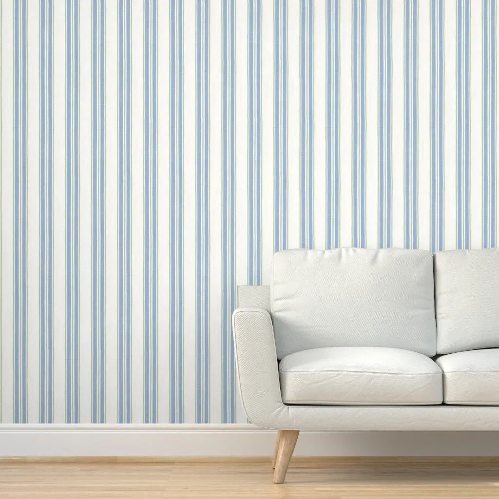 Anderson Stripe Peel and Stick Wallpaper - Cornflower Blue, White product