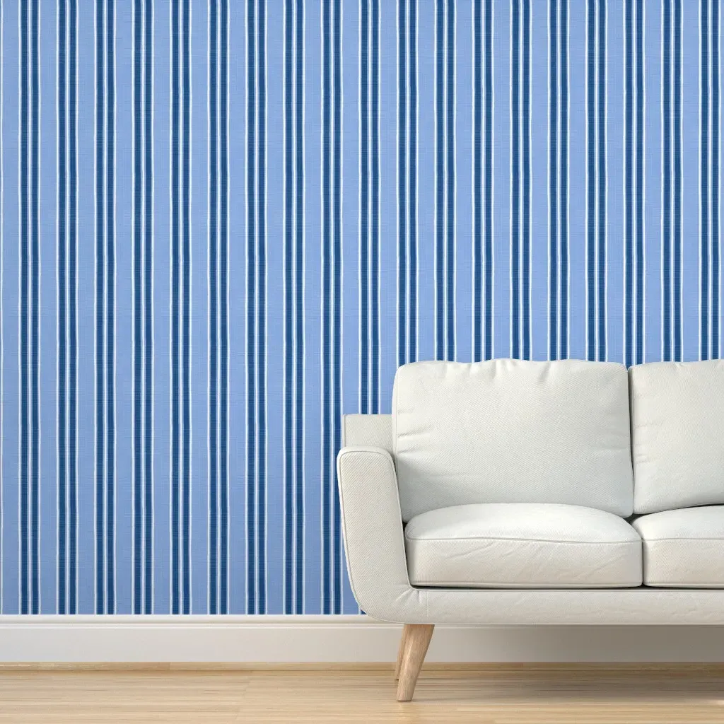 Anderson Stripe Peel and Stick Wallpaper - Navy Blue, White product