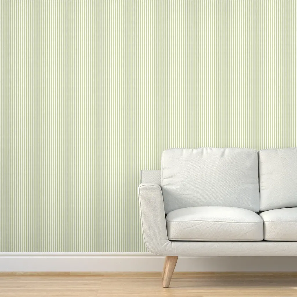 Anderson Ticking Stripe Peel and Stick Wallpaper - Sage Green product