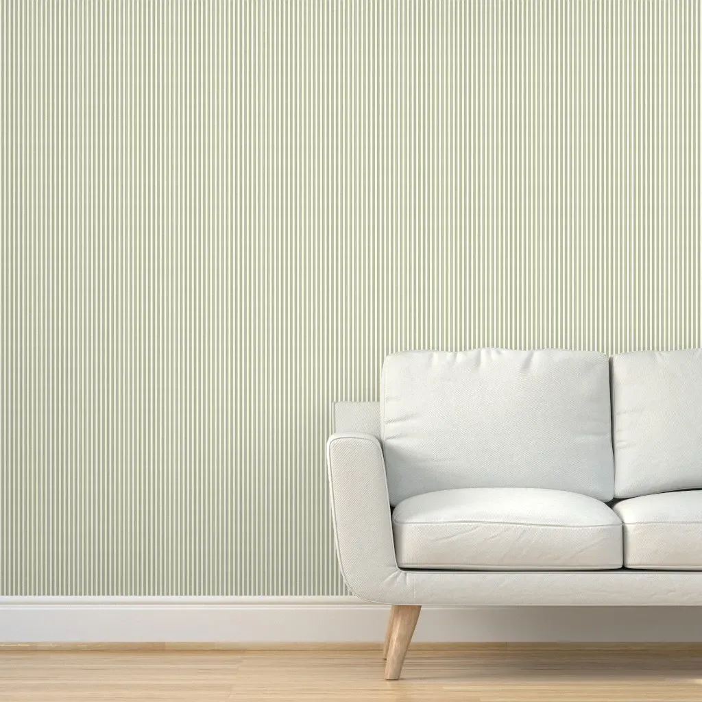 Anderson Ticking Stripe Peel and Stick Wallpaper - Sage Green product