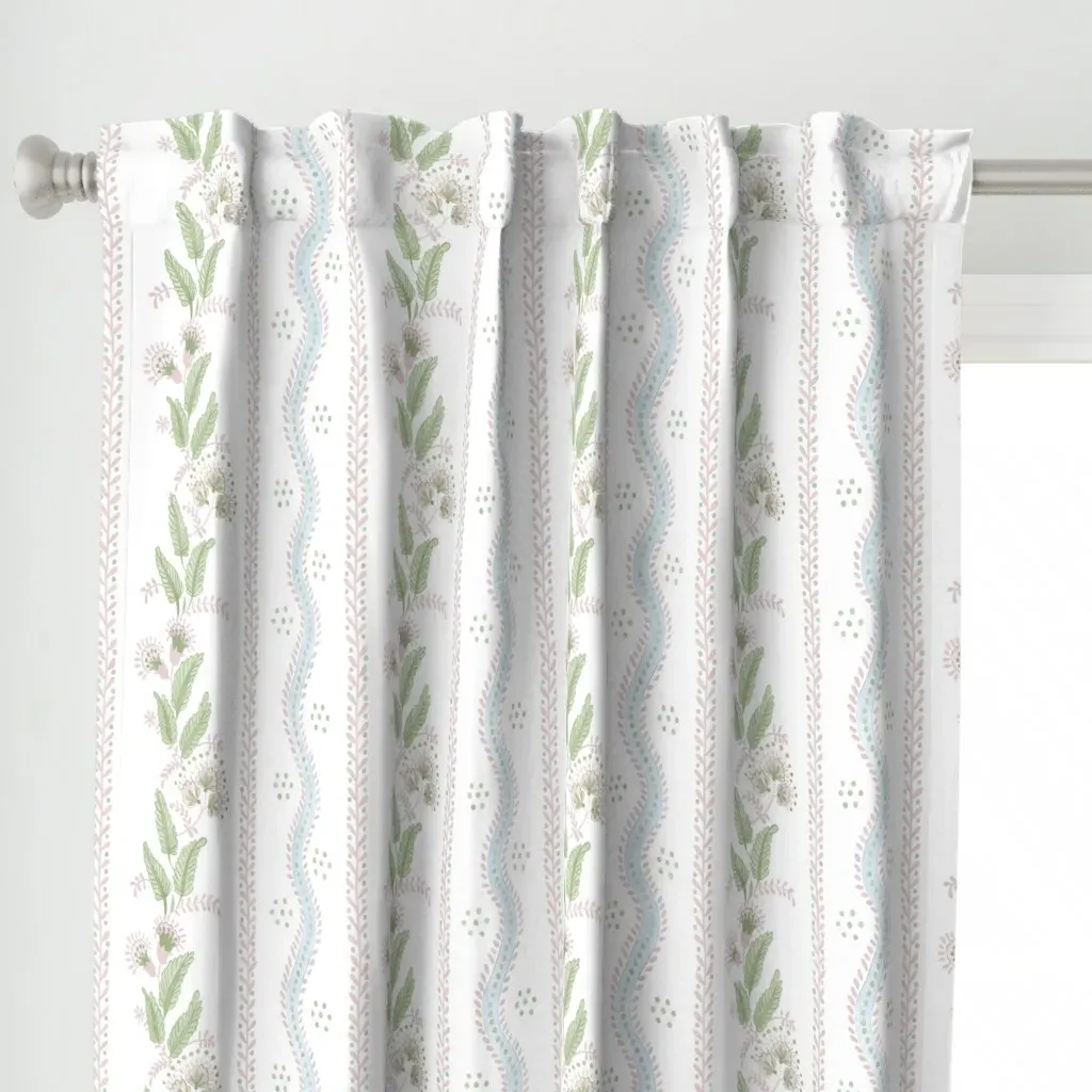 Andrea Emma Stripe Curtain Panel - Light Pink alternate view