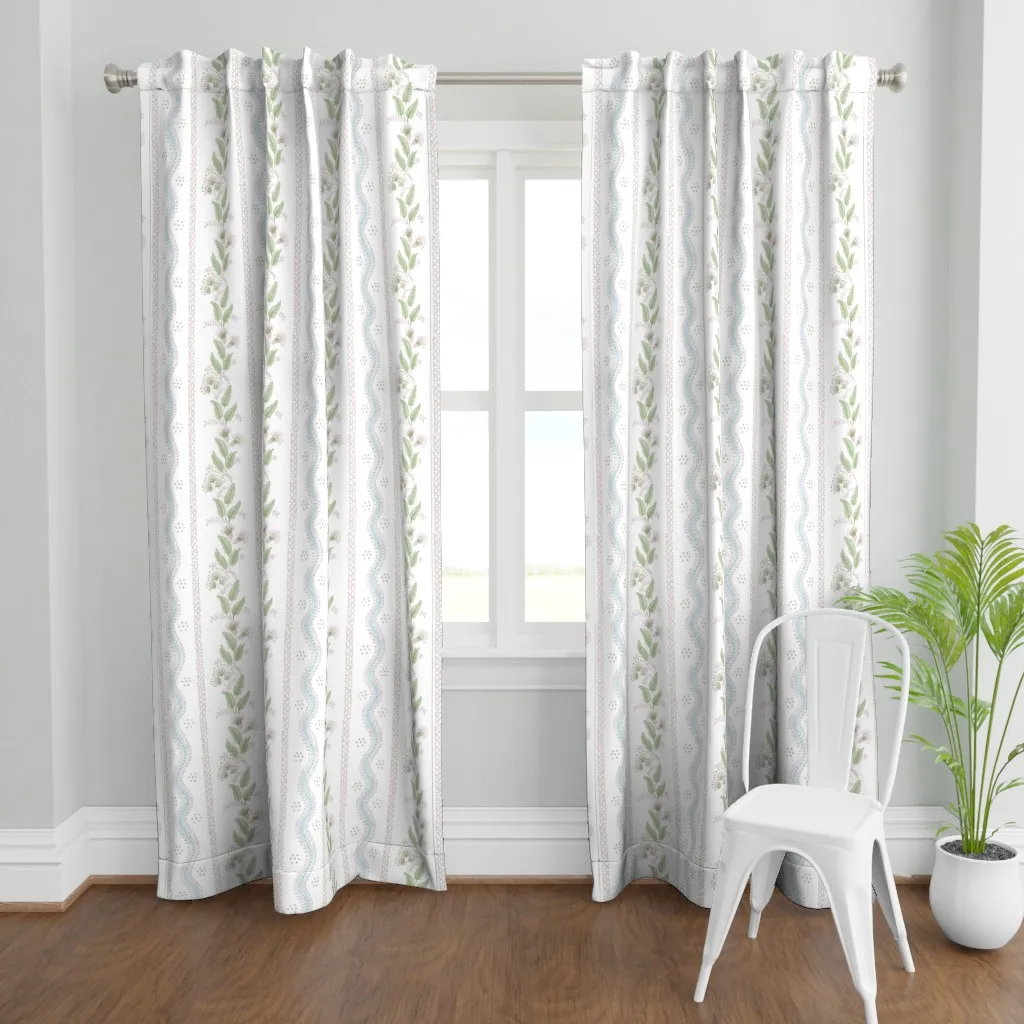 Andrea Emma Stripe Curtain Panel - Light Pink product