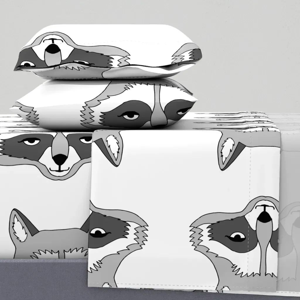 Andrea Lauren Plush Raccoon Full Sheet Set - Gray product