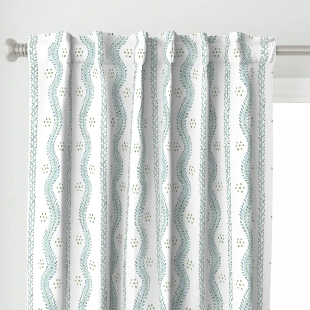 Andrew Stripe Byte Curtain Panel - Light Blue alternate view
