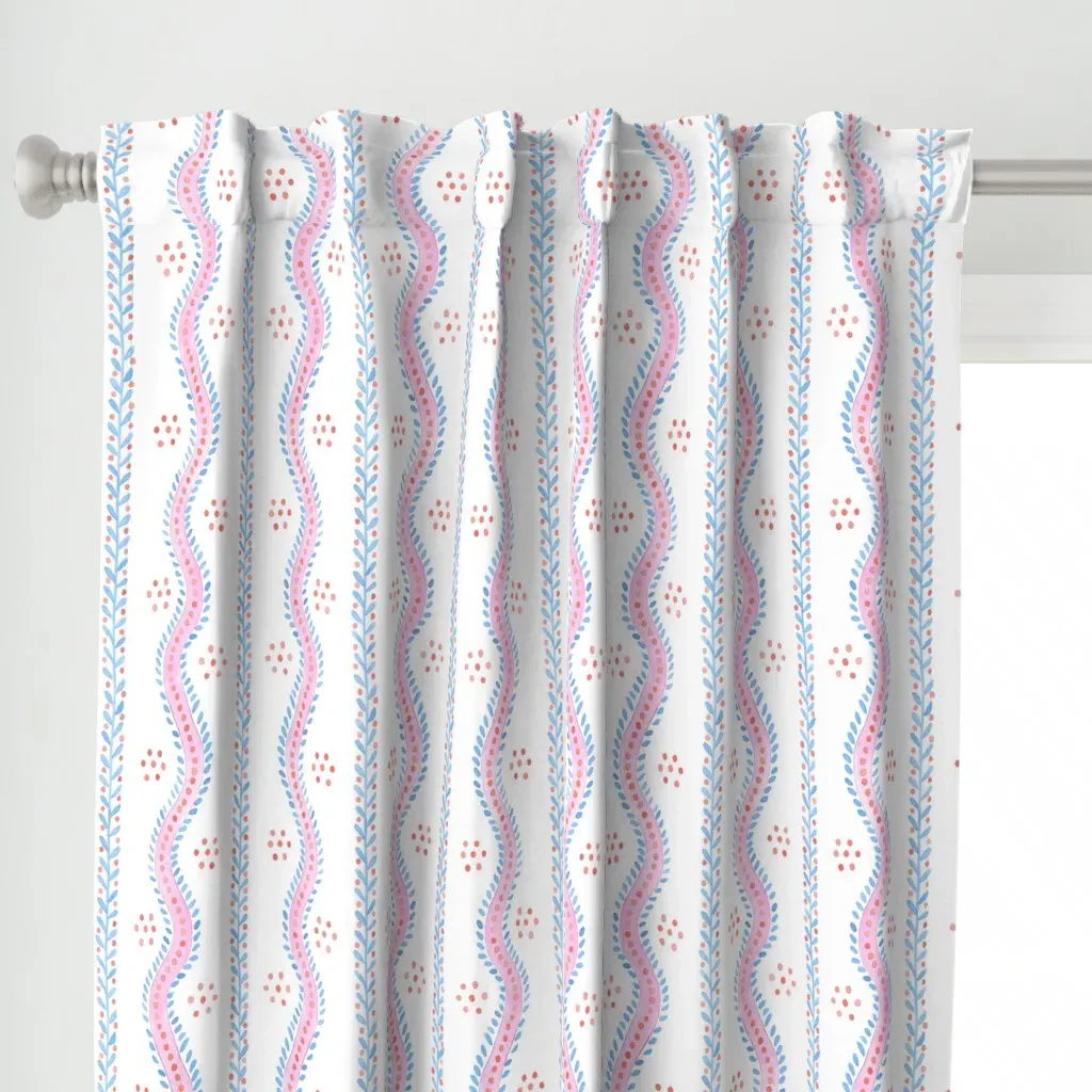 Andrew Stripe Curtain Panel - Pink alternate view