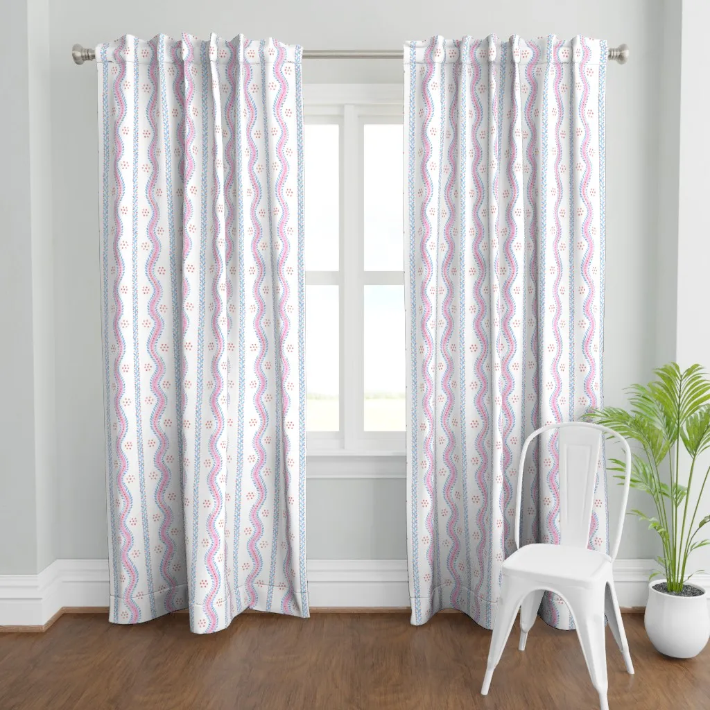 Andrew Stripe Curtain Panel - Pink product