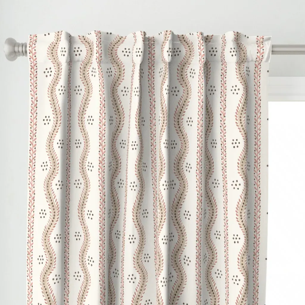 Andrew Stripe Og Curtain Panel - Dusty Rose alternate view