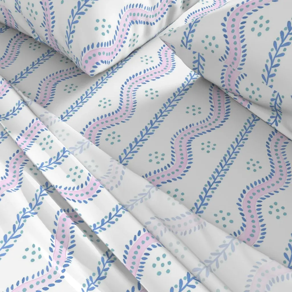 Andrew Stripe Party Leopards Queen Sheet Set - Pink alternate view