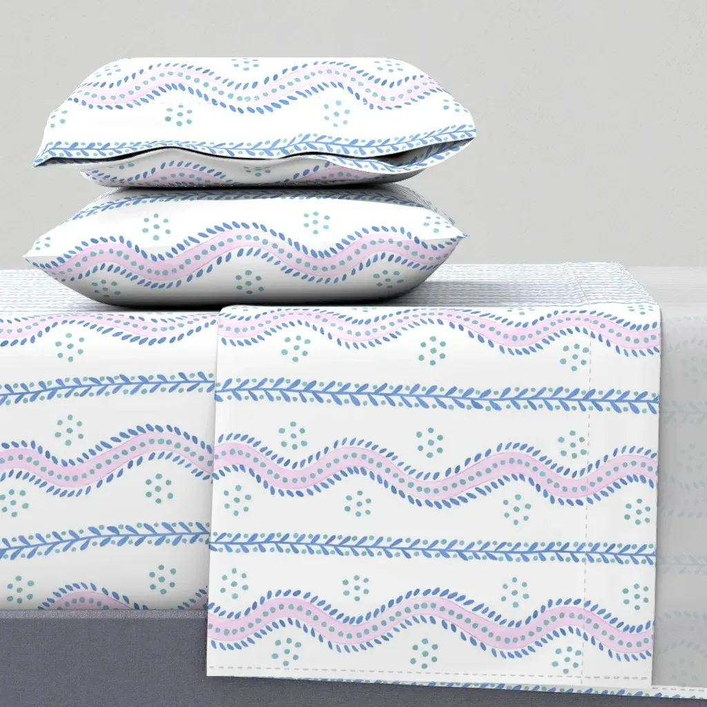 Andrew Stripe Party Leopards Queen Sheet Set - Pink product