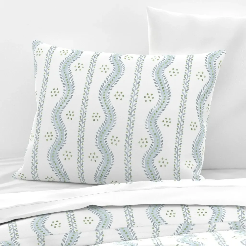 Andrew Stripe Standard Knife Edge Pillow - Light Blue, Cotton Sateen product