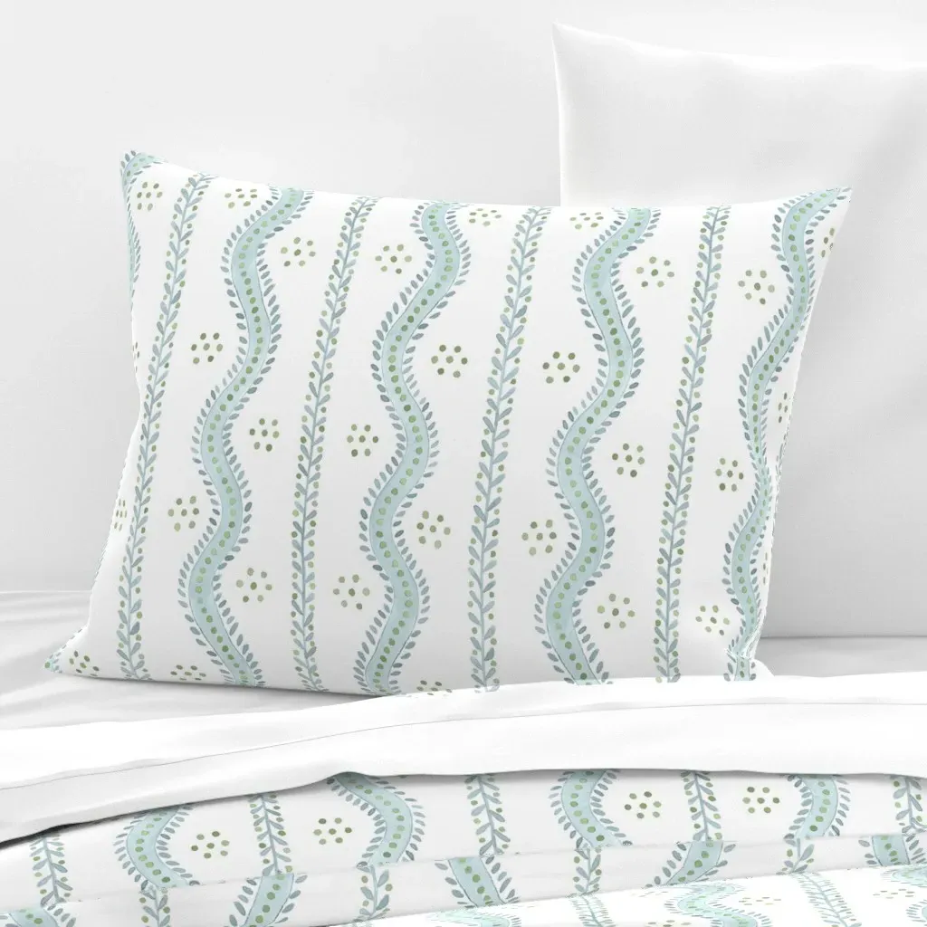 Andrew Stripe Standard Knife Edge Pillow - Light Blue, Cotton Sateen product