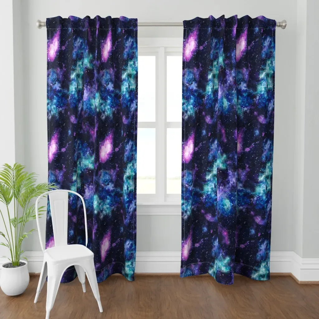 Andromeda Large Scale Curtain Panel - Dark Blue product