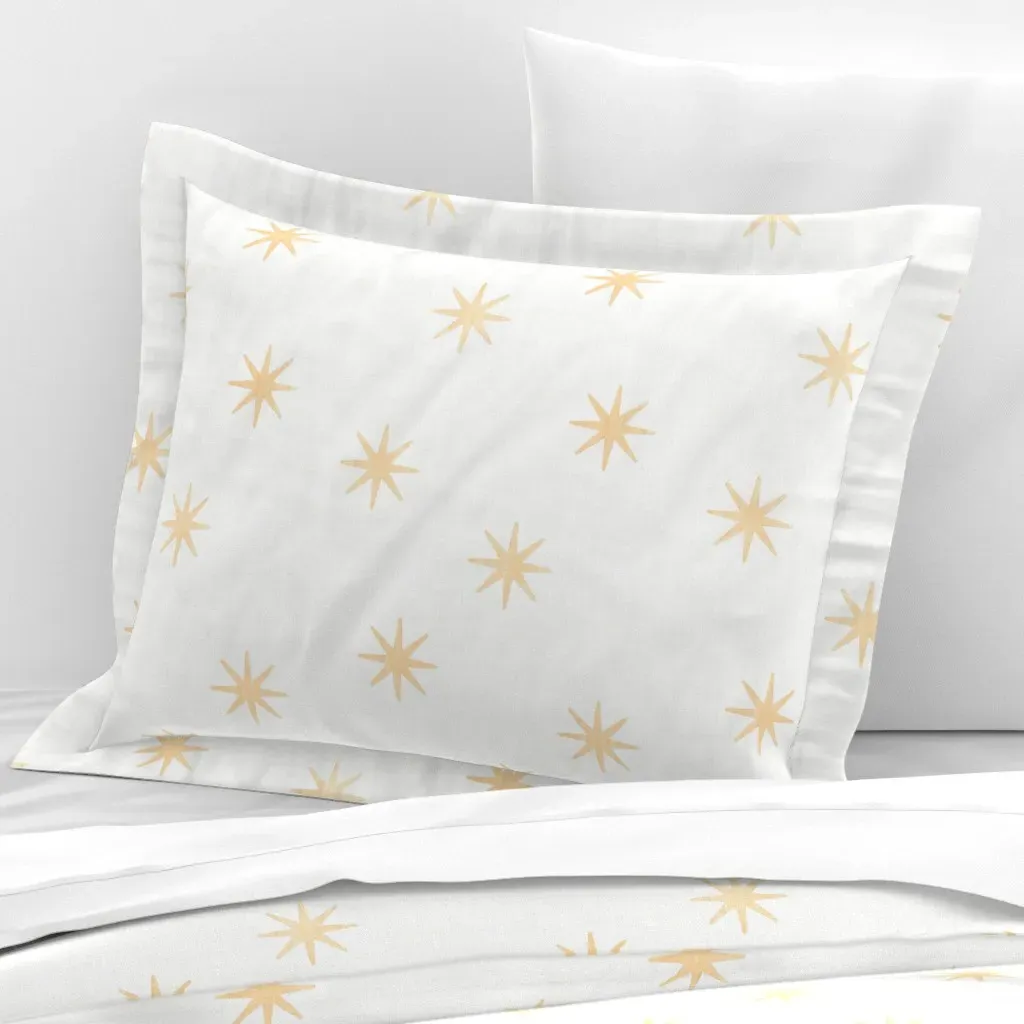 Andromeda Stars Kumquat Standard Flanged Cushion Cover - Peach, Cotton Sateen product