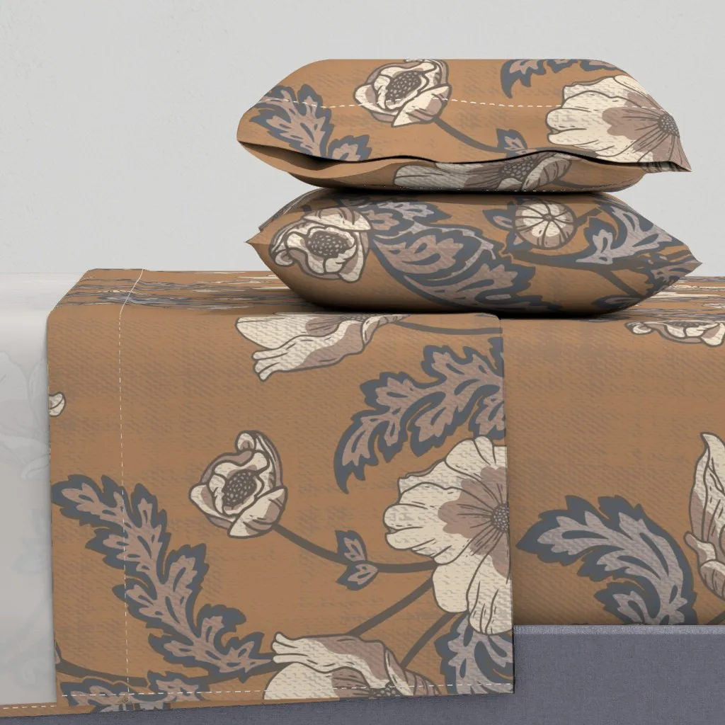 Anemone Spice Cinnamon King Size Sheet Set - Dusty Rose product