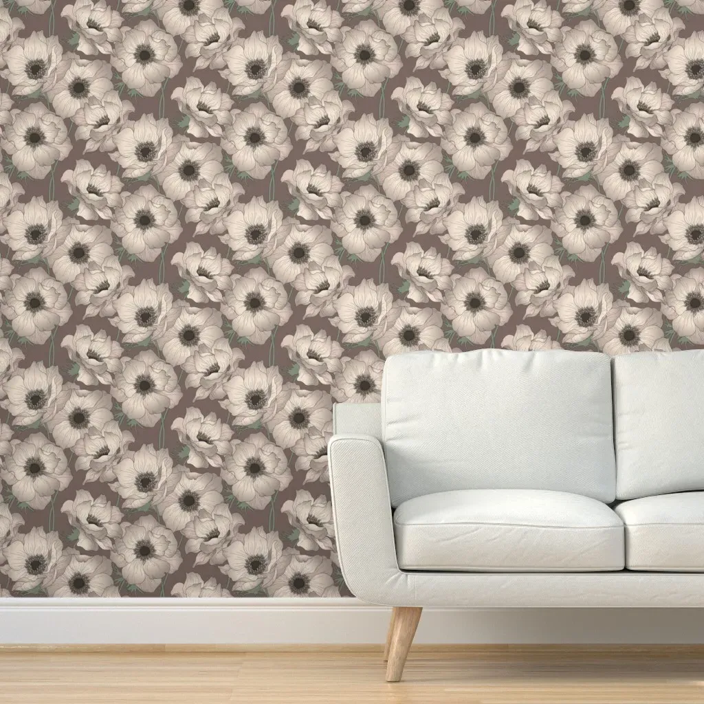 Anemones Moody Peel and Stick Wallpaper - Beige product