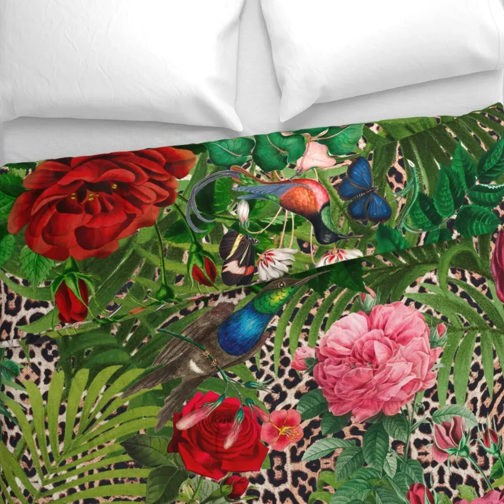 Animal Print Leopard Duvet Cover - Red alternate view