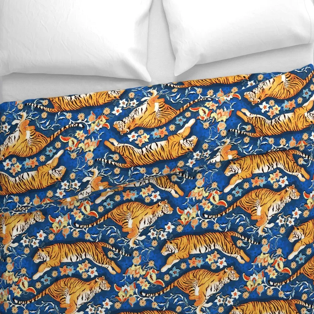 Animalier's Tiger Chintz Duvet Cover - Orange alternate view