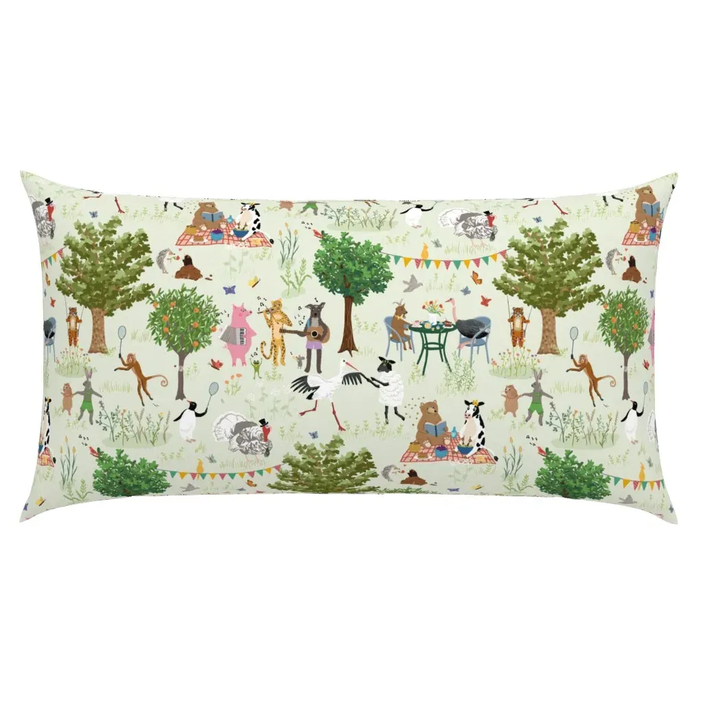 Animals' Garden Party King Pillow Sham - Green product