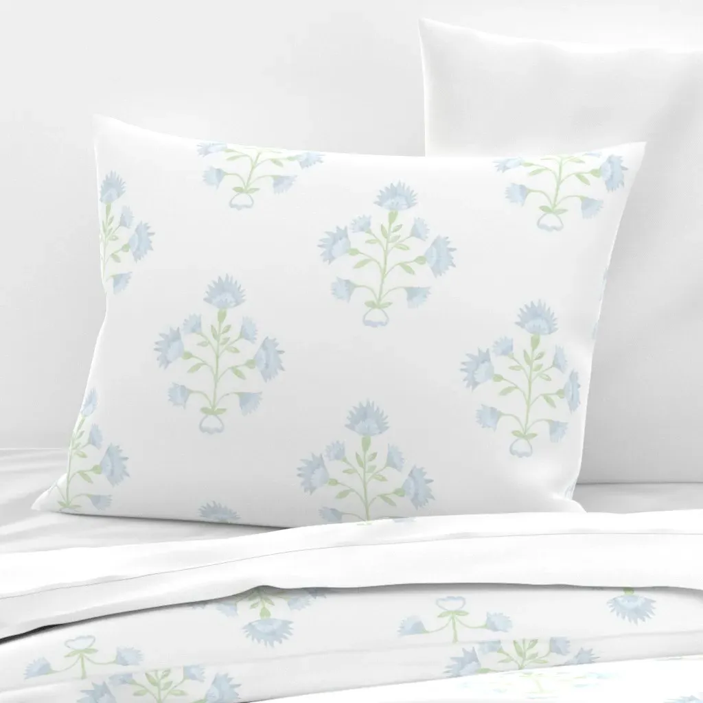 Annie Wide Cotton Sateen Standard Knife Edge Pillow - Light Blue product