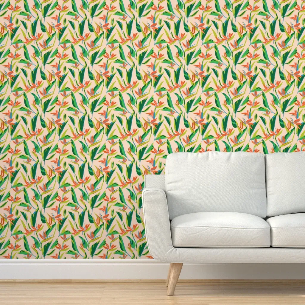 Anthology Of Pattern Elle Bird Of Paradise Peel and Stick Wallpaper - Orange product