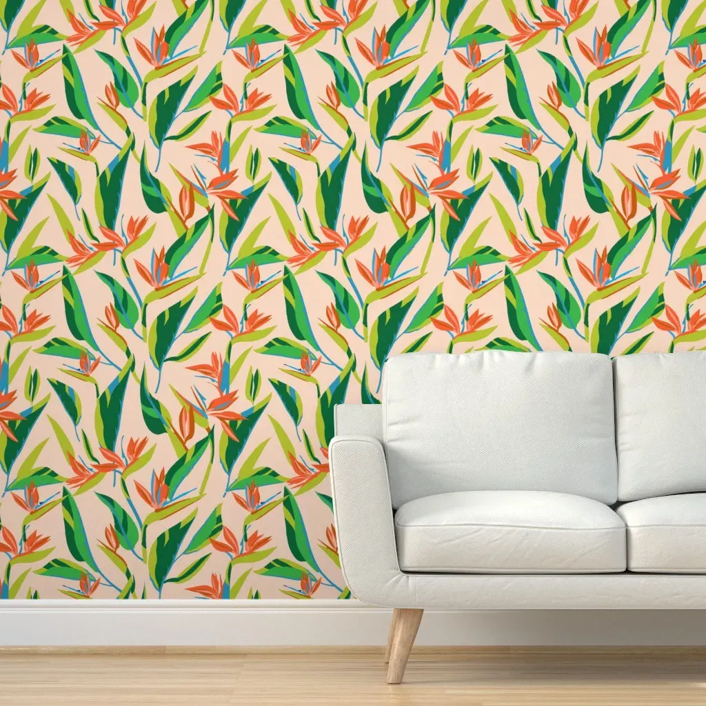 Anthology Of Pattern Elle Bird Of Paradise Peel and Stick Wallpaper - Orange product