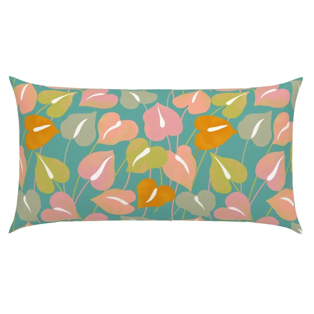 Anthurium Pastel Watercolors King Pillow Sham - Pink product