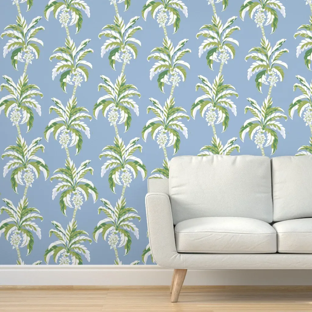 Antigua Palm Peel and Stick Wallpaper - Blue product