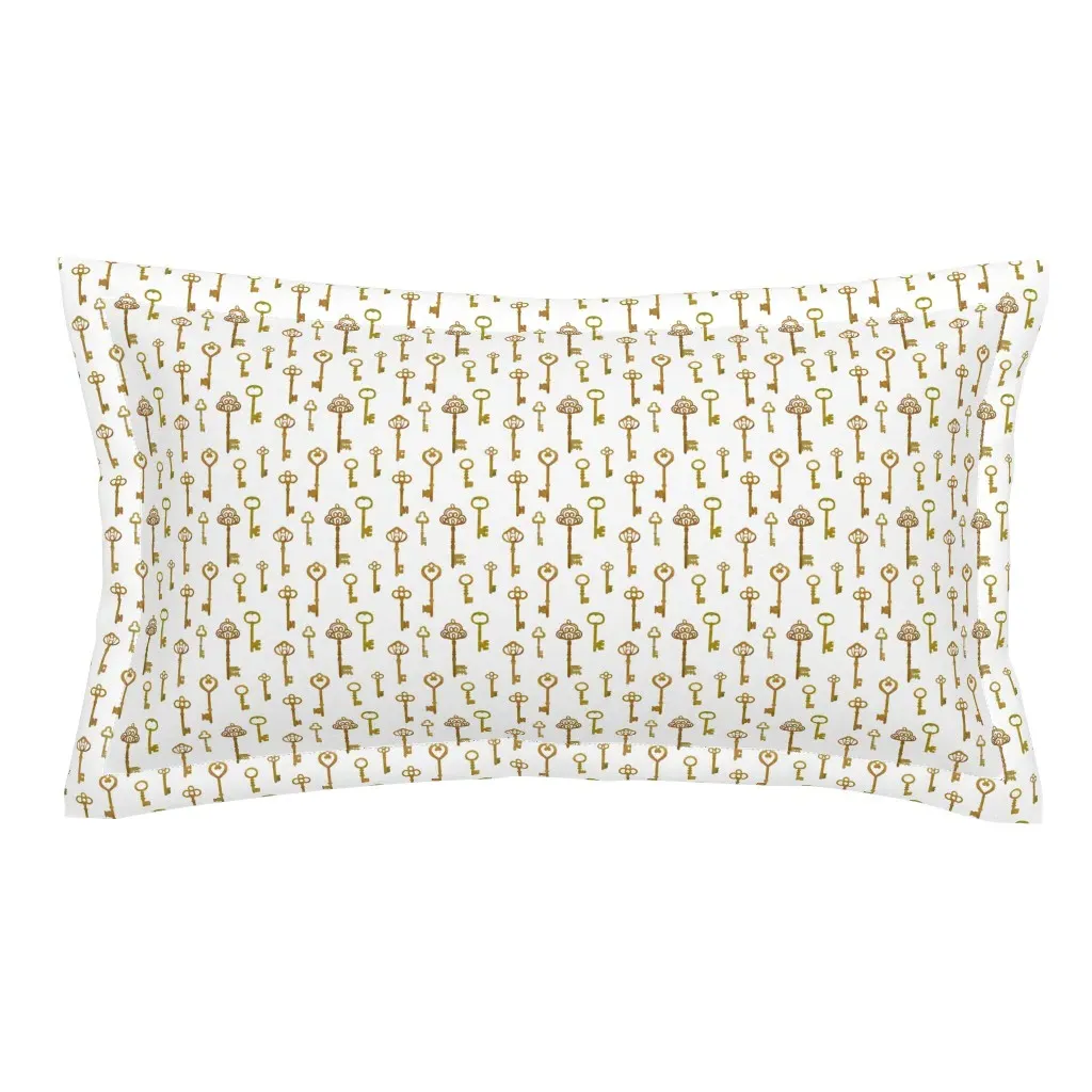 Antique Brass Skeleton Keys King Pillow Sham - Gold product