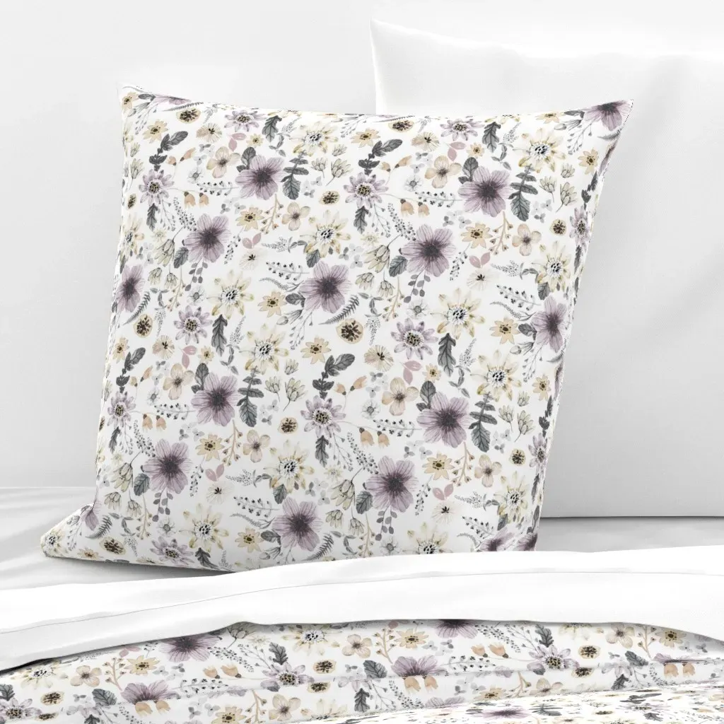 Antique Florals Euro Pillow Sham - Lavender product
