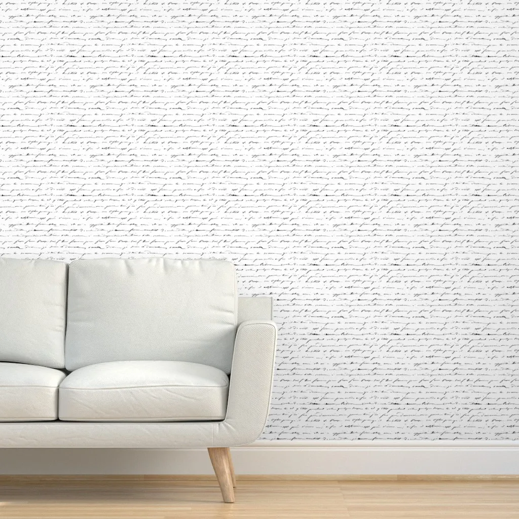 Antiquefrenchscript Peel and Stick Wallpaper - Black product
