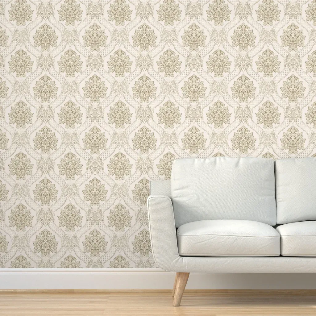 Antoinette Damask Peel and Stick Wallpaper - Creme product