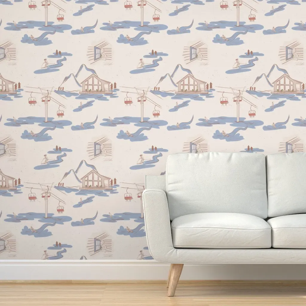 Apres-Ski Yeti Toile Peel and Stick Wallpaper - Beige product