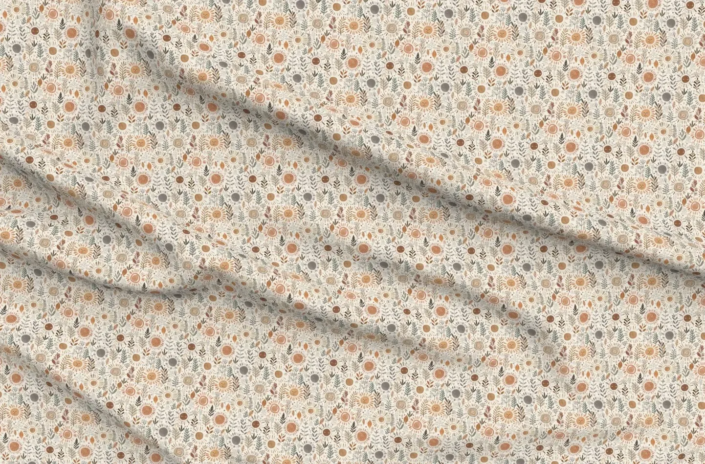 Apricity Winter Solstice Sun Hand Drawn Fabric - Beige product
