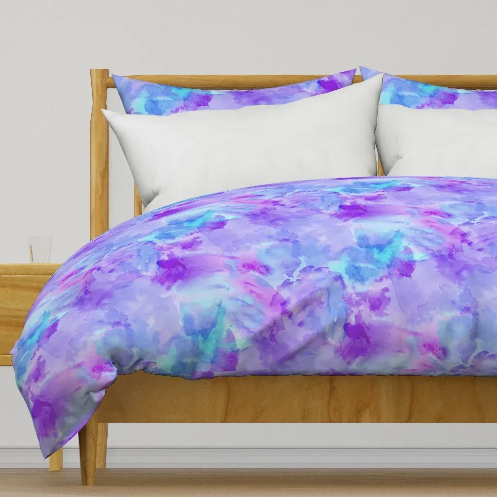 Aqua Violet Watercolor Duvet Cover - Purple product