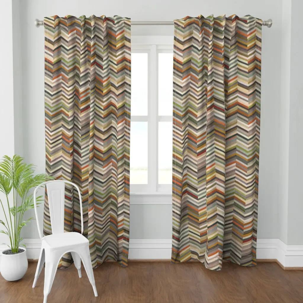 Aquarian Stripe Large Curtain Panel - Muted Beige product