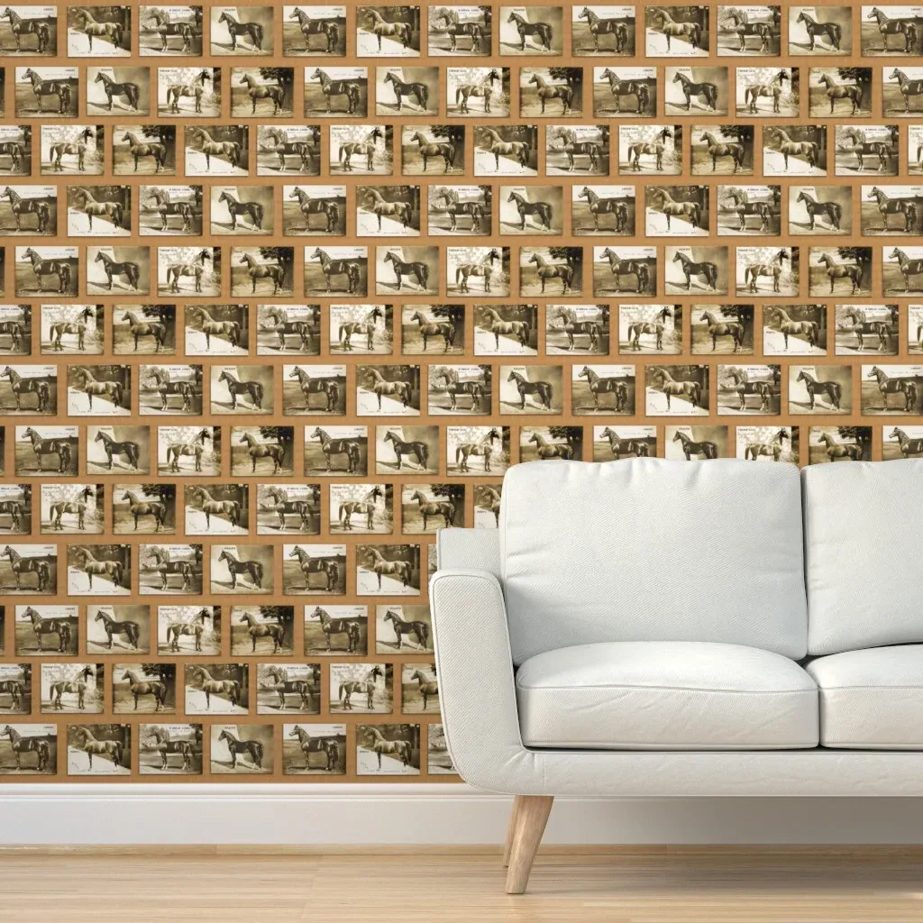 Arabian Horses Peel and Stick Wallpaper - Sepia product